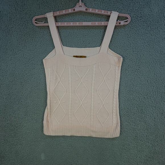 Belladini Womens M Pink Knit Sweater Set Sleeveless Strap Top Diamond Rib - Picture 12 of 13